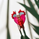  Anatomical Heart Hair Clip | Gothic Red Heart Shaped Claw Clip