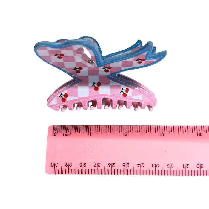 Velvet Claws Checkered Cherry Bow Hair Claw