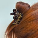  Coiled Snake Claw in Brown Gold and Red Hair Clip | Claw Clip Hair Accessories