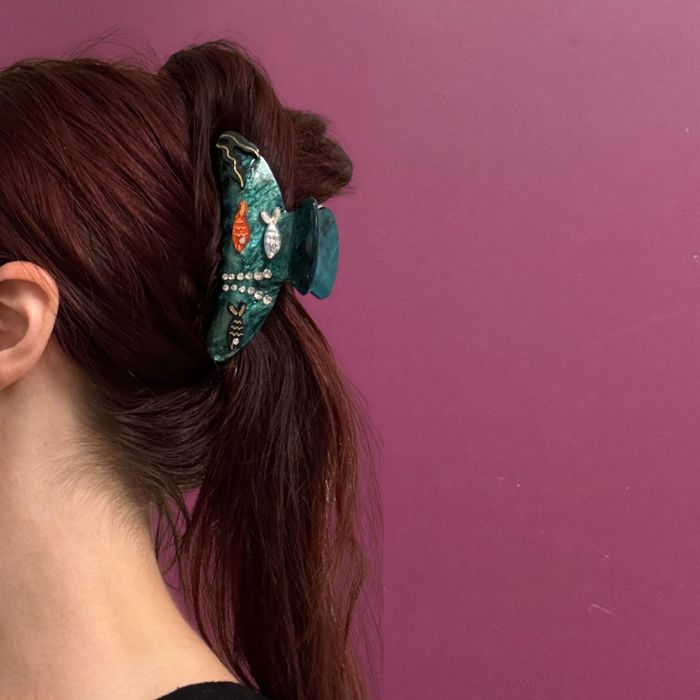 Disco Goldfish Hair Claw Clip | Double-Sided Embellishment Hair Accessories