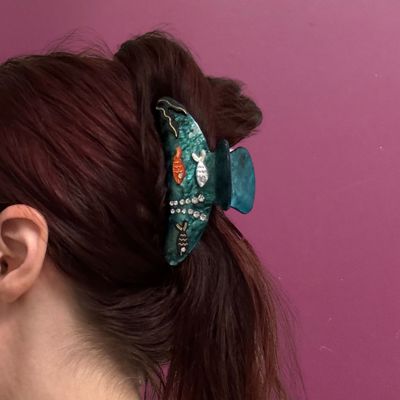 Disco Goldfish Hair Claw Clip | Double-Sided Embellishment Hair Accessories