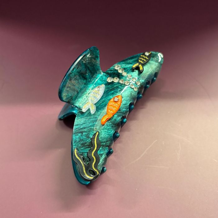 Disco Goldfish Hair Claw Clip | Double-Sided Embellishment Hair Accessories