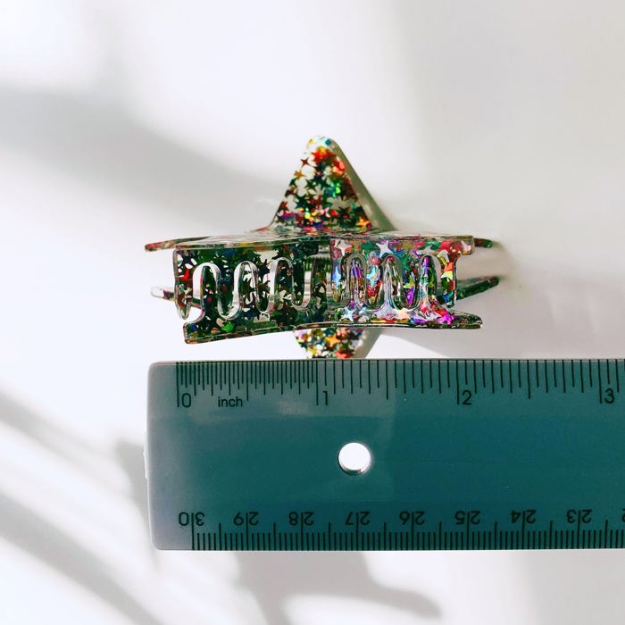 Glitter Star Hair Claw | Sparkling Strong Hold Claw Clip Hair Accessories