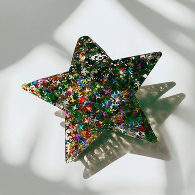 Glitter Star Hair Claw | Sparkling Strong Hold Claw Clip Hair Accessories