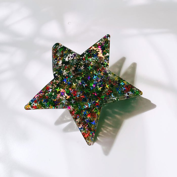 Glitter Star Hair Claw | Sparkling Strong Hold Claw Clip Hair Accessories