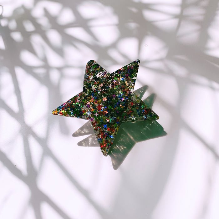 Glitter Star Hair Claw | Sparkling Strong Hold Claw Clip Hair Accessories