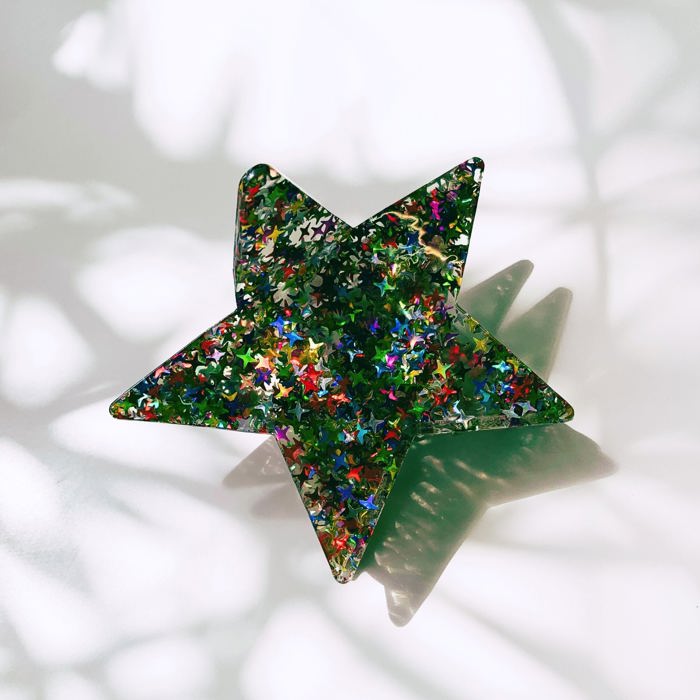 Glitter Star Hair Claw | Sparkling Strong Hold Claw Clip Hair Accessories