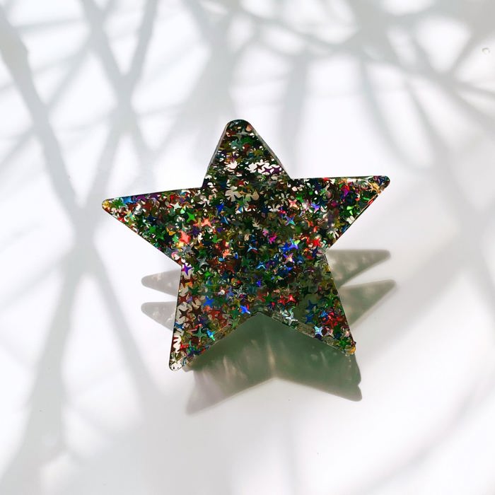 Glitter Star Hair Claw | Sparkling Strong Hold Claw Clip Hair Accessories