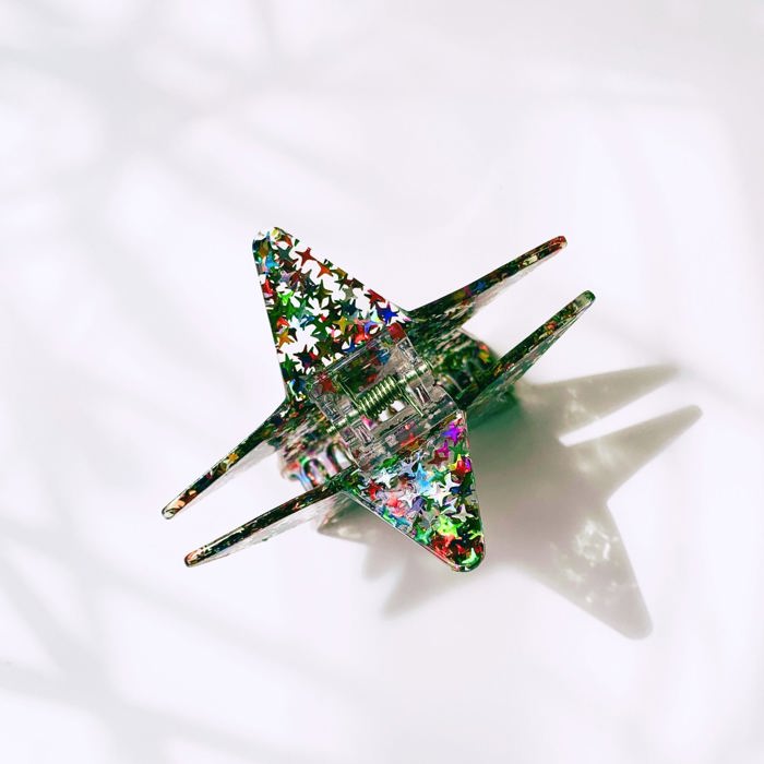 Glitter Star Hair Claw | Sparkling Strong Hold Claw Clip Hair Accessories