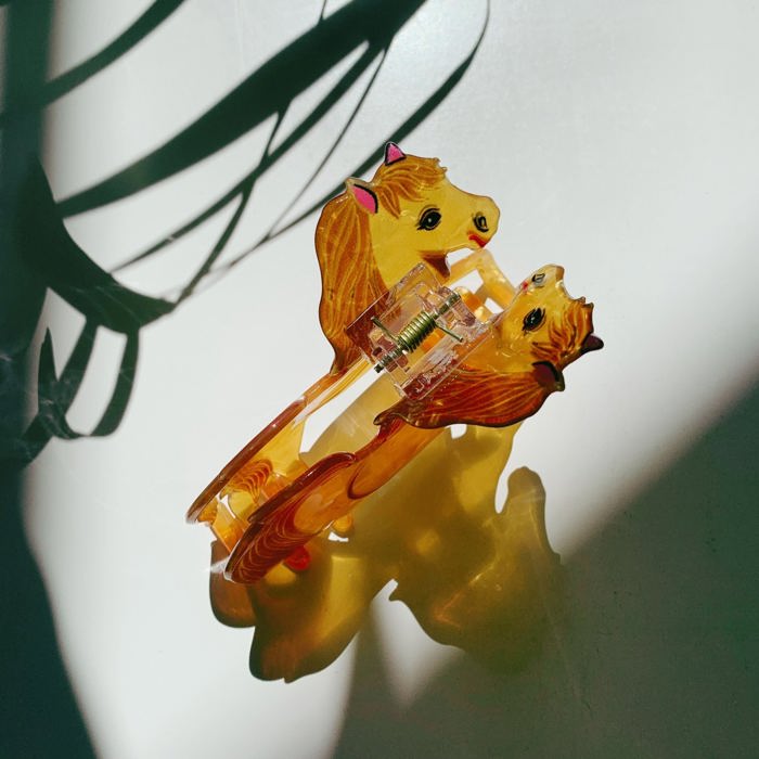 Golden Horse Hair Claw | Strong Claw Clip Hair Accessories