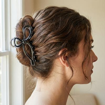 Coquette Bow Hair Claw Hair Clip in Black