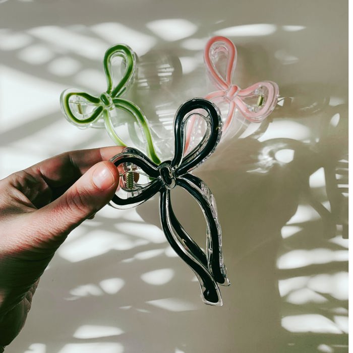 Coquette Bow Hair Claw Hair Clip in Black