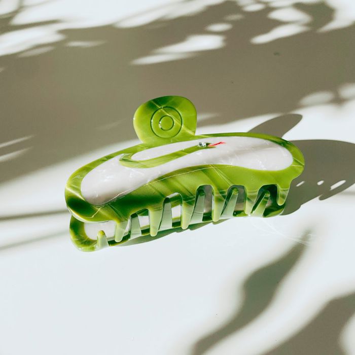 Green Snake Hair Claw | Forest Animal Hair Clip