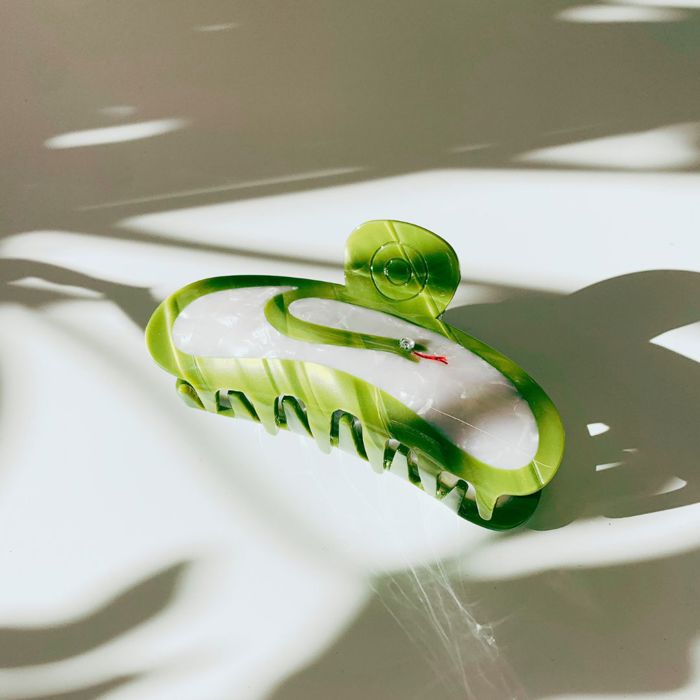 Green Snake Hair Claw | Forest Animal Hair Clip
