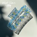  The Crystal in Blue Flowers Hair Claw | Summer Hair Clip