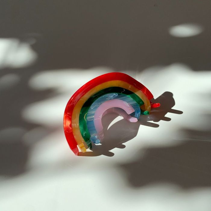 Curvy Rainbow Mini Hair Claw | Small Pride Hair Clip
