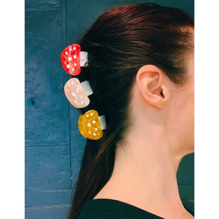 Mini Mushroom Hair Claw Clip in Pink