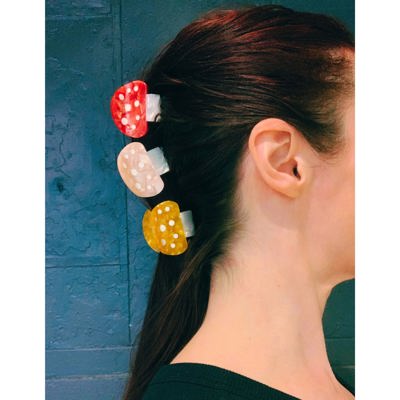Set of 3 Mini Mushroom Hair Claws | Small Hair Clips