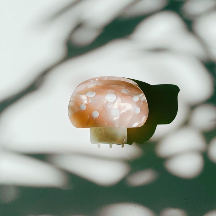 Mini Mushroom Hair Claw Clip in Pink