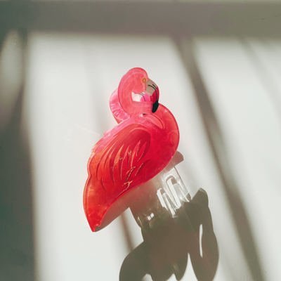 Pink Flamingo Hair Clip | Cute Strong Hold Lightweight Claw Clip Hair Accessories