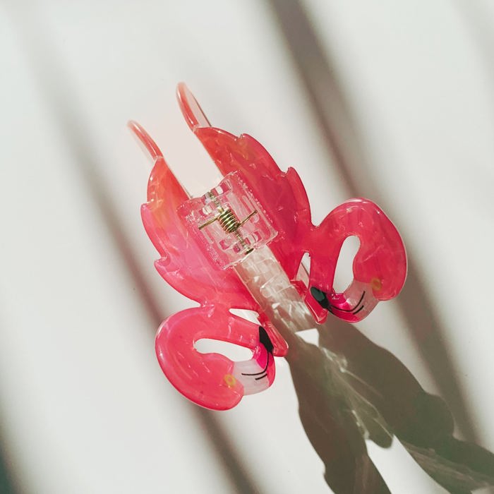 Pink Flamingo Hair Clip | Cute Strong Hold Lightweight Claw Clip Hair Accessories