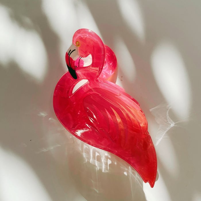 Pink Flamingo Hair Clip | Cute Strong Hold Lightweight Claw Clip Hair Accessories