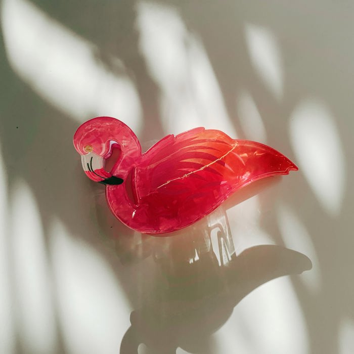 Pink Flamingo Hair Clip | Cute Strong Hold Lightweight Claw Clip Hair Accessories