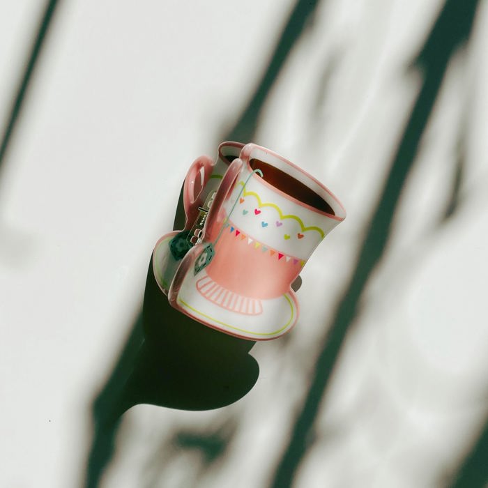 Pink Tea Cup with Heart Hair Claw | Claw Clip Hair Accessories