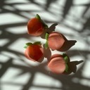  Set of 4 🍑🍑🍑🍑 Mini Peach Hair Clips