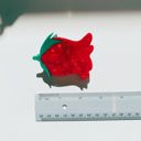  Red Rosebud Small Hair Claw | Petite Hair Clip