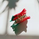  Red Rosebud Small Hair Claw | Petite Hair Clip