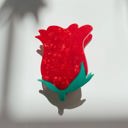  Red Rosebud Small Hair Claw | Petite Hair Clip