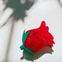  Red Rosebud Small Hair Claw | Petite Hair Clip