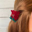  Red Rosebud Small Hair Claw | Petite Hair Clip