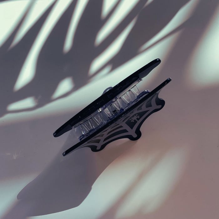 Spider and Web Mini Hair Claw | Halloween-Inspired Hair Clip