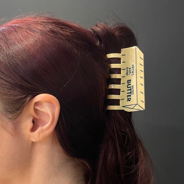 Stick of Salted Butter Hair Claw | Yellow Claw Clip Hair Accessories