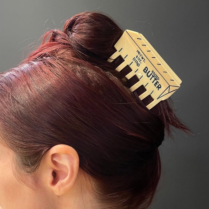 Stick of Salted Butter Hair Claw | Yellow Claw Clip Hair Accessories