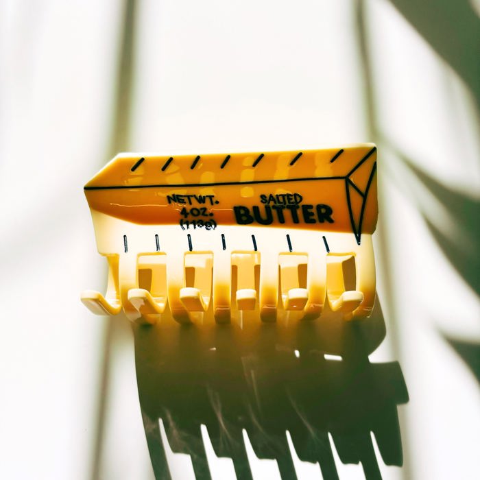 Stick of Salted Butter Hair Claw | Yellow Claw Clip Hair Accessories