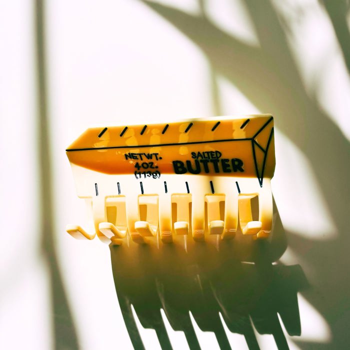 Stick of Salted Butter Hair Claw | Yellow Claw Clip Hair Accessories