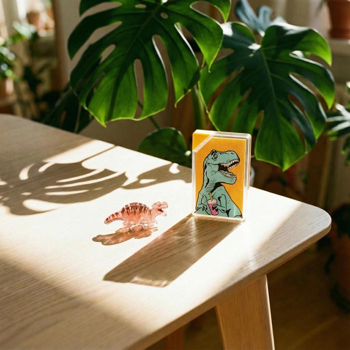 T-Rex Hair Claw and T-Rex Flask Style Pop Art Water Bottle Bundle