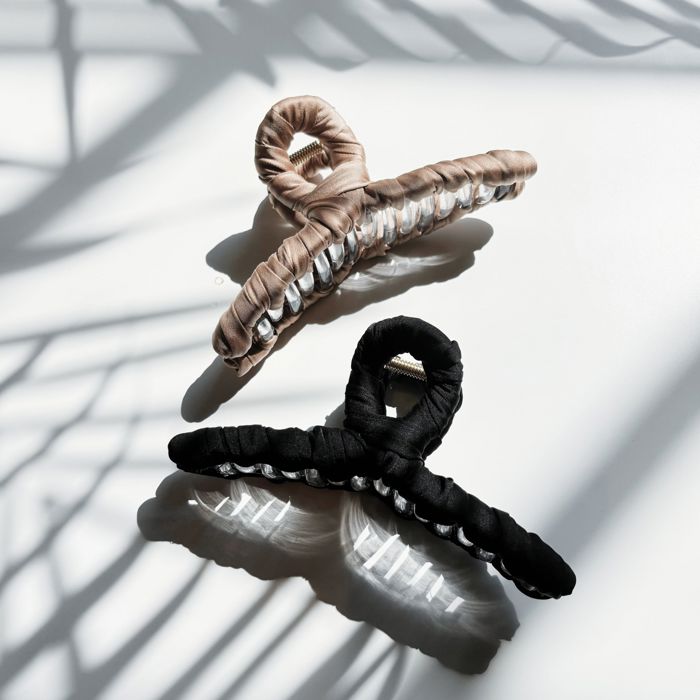 Ultra Profesh Satin Wrapped Thin Hair Claw in Bronze | Claw Clip
