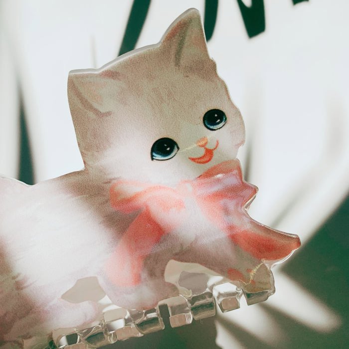 Vintage Kitten Small Hair Claw | Hair Accessories Cat Claw Clip 
