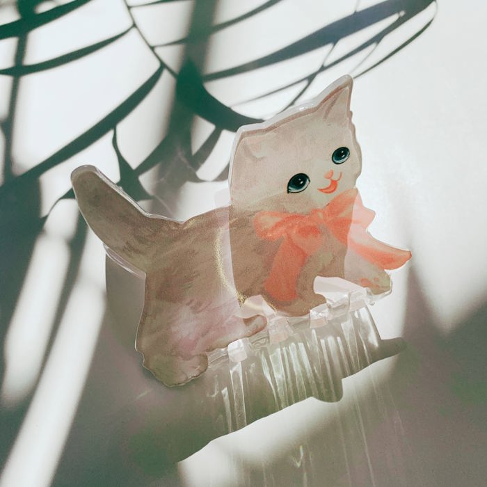 Vintage Kitten Small Hair Claw | Hair Accessories Cat Claw Clip 