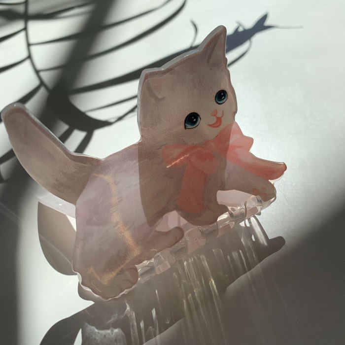 Vintage Kitten Small Hair Claw | Hair Accessories Cat Claw Clip 