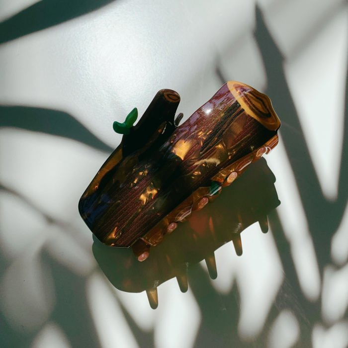 Wood Log Hair Clip Hair Claw