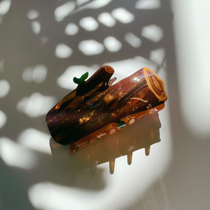 Wood Log Hair Clip Hair Claw