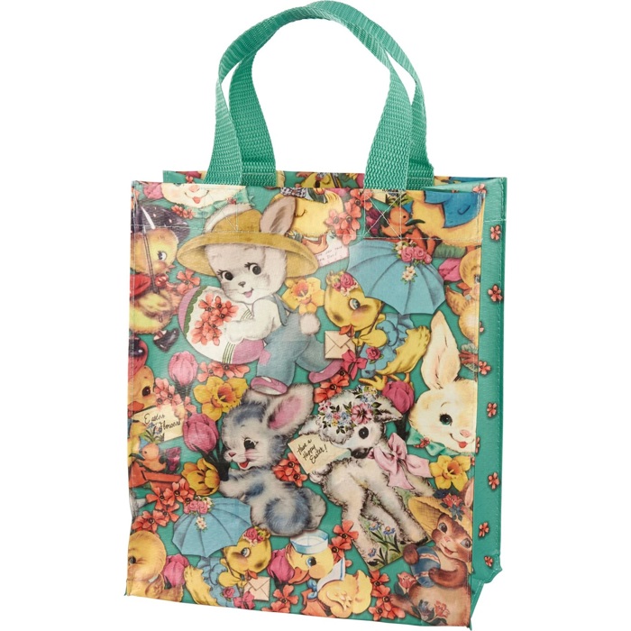 Vintage Easter Daily Tote Bag | Easter-themed Lunch Storage Bag | 8.75" x 10.25" x 4.75"