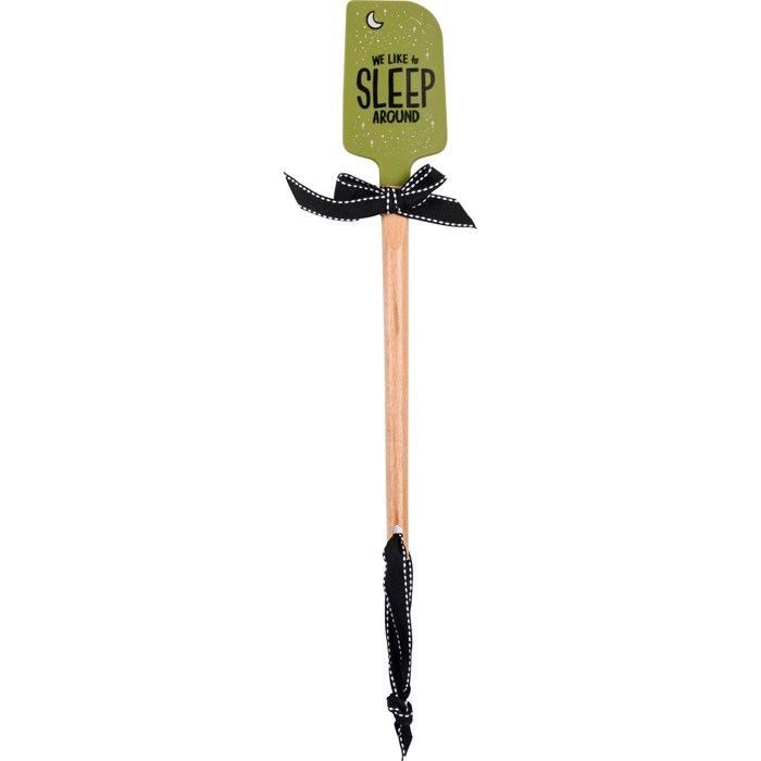 We Like To Sleep Around Camper Van Spatula | Wooden Handle Double-Sided Silicone Spatula