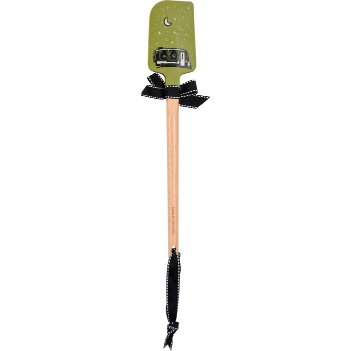We Like To Sleep Around Camper Van Spatula | Wooden Handle Double-Sided Silicone Spatula