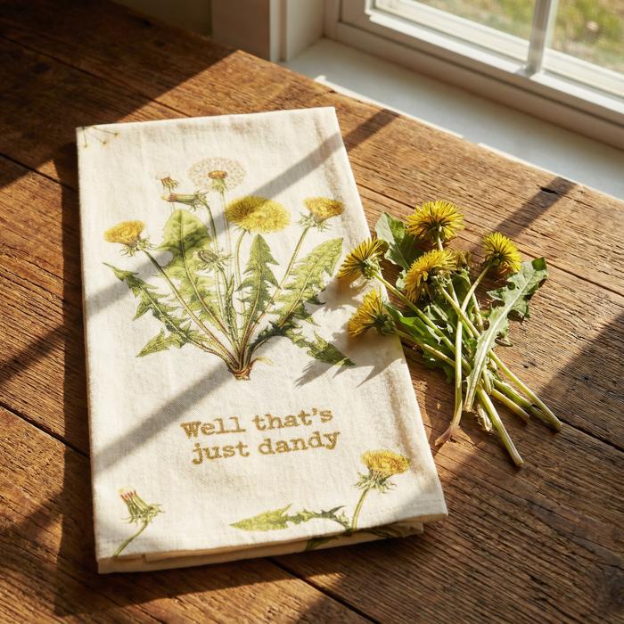 Mothers Day Flower Pun Embroidered Tea and Dish Towels | Novelty Kitchen Hand Towels
